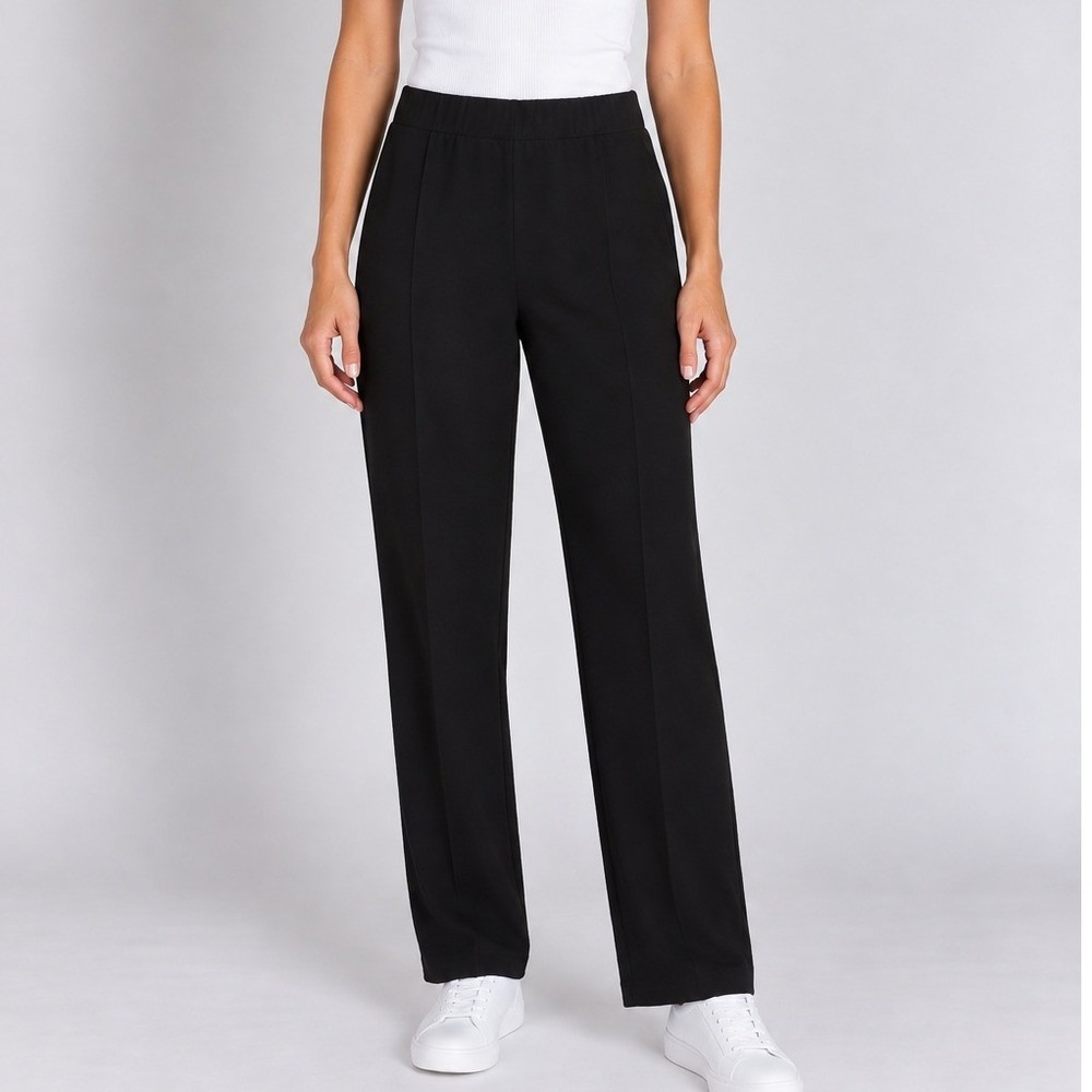 Ming Wang Pull On Straight Leg Pants Dark Academia Quiet Luxury Old Money Career